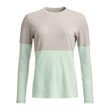Ortovox 185 Rock N Wool Long Sleeve Dames Thermo Shirt - White Tea, maat L