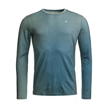 Ortovox 185 Rock'N'Wool Print LS - AOP Green Sage, maat M
