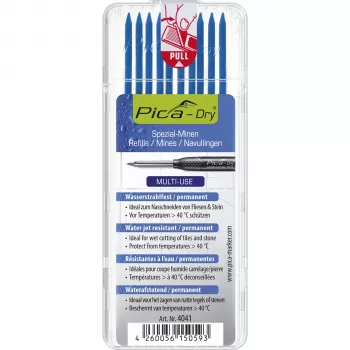 PICA-MARKER Pica DRY 4041 vervangstiften voor markeerpotlood voor diepe gaten, 2,8 mm, blauw