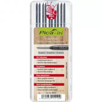 Pica DRY navulminen voor schrijnwerkers - 9 minen (grafiet, rood, geel) 2,8 mm