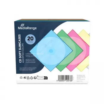 MEDIARANGE Retail Pack CD Soft Slim Case Color (5x4) - 20 gemengde Slim Cases