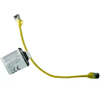 IT-BUDGET Full Copper Premium Patchkabel - Slim AWG 28 - Cat.8.1 - 2000 MHz - halogeenvrij - PoE+ - 40 Gbit - geel - 0,15 m
