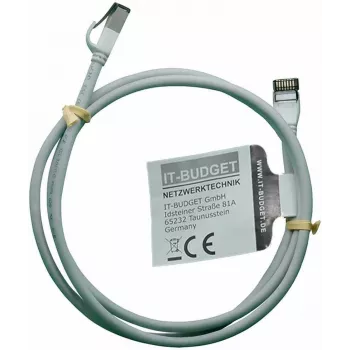 IT-BUDGET Full Copper Premium Patchkabel - Slim AWG 28 - Cat.8.1 - 2000 MHz - halogeenvrij - PoE+ - 40 Gbit - grijs - 1,5 m (90ITBSLIM81PK15G)