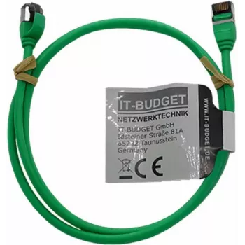 IT-BUDGET Full Copper Premium Patchkabel - Slim AWG 28 - Cat.8.1 - 2000 MHz - halogeenvrij - PoE+ - 40 Gbit - groen - 1,5 m (90ITBSLIM81PK15GR)