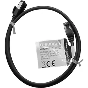 IT-BUDGET Full Copper Premium Patchkabel - Slim AWG 28 - Cat.8.1 - 2000 MHz - halogeenvrij - PoE+ - 40 Gbit - zwart - 1 m