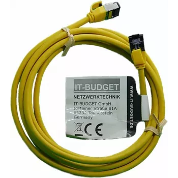 IT-BUDGET Full Copper Premium Patchkabel - Slim AWG 28 - Cat.8.1 - 2000 MHz - halogeenvrij - PoE+ - 40 Gbit - geel - 2 m
