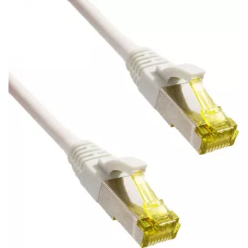 IT-BUDGET Full Copper Premium patchkabel - Super Flex TPE - Cat.6A - met Cat.7 ruwe kabel - 600 MHz - halogeenvrij - PoE+ - 10Gbit - wit - 0,15 m (90ITBFLEX6A7PK015W)