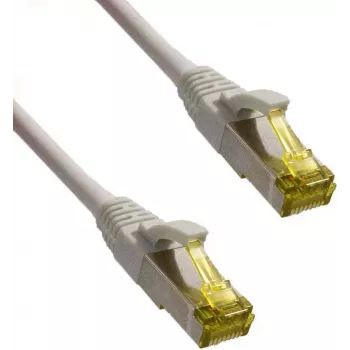 IT-BUDGET Full Copper Premium patchkabel - Super Flex TPE - Cat.6A - met Cat.7 ruwe kabel - 600 MHz - halogeenvrij - PoE+ - 10GBit - grijs - 1,5 m