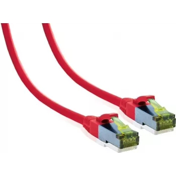 IT-BUDGET Full Copper Premium Patchkabel - Cat.6A met Cat.7 Ruwkabel - 600 MHz - halogeenvrij - PoE+ - 10Gbit - rood - 20 m