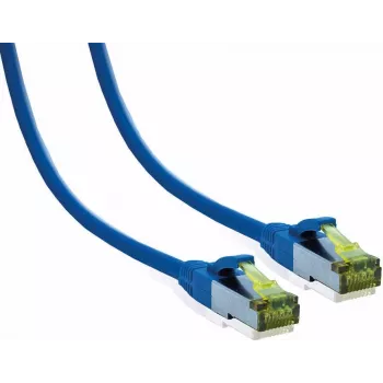 IT-BUDGET Full Copper Premium Patchkabel - Cat.6A met Cat.7 Ruwkabel - 600 MHz - halogeenvrij - PoE+ - 10 GBit - blauw - 20 m