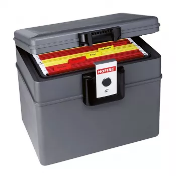 No Fire First Alert 2037FE draagbare safe - sleutelslot - zwart/grijs - 410x324x127 mm