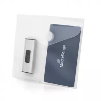 MEDIARANGE USB-stickopbergdoos met 2 vakken en perforaties, verpakking van 10, transparant
