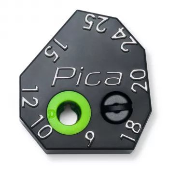 PICA-MARKER Pica Scriber Block - zwarte ABS-kunststof markeerhulp met potloodslijper, passer, parallel- en dieptemarkeergeleider voor Pica-Dry Longlife automatische stift