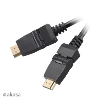 Akasa HDMI 2m kabel - High Speed met Ethernet, 4K @ 30Hz, verguld, zwart
