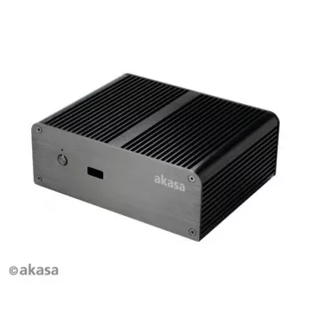 Akasa Newton T ventilatorloze mini-pc behuizing voor Intel NUC (UCFF/Thin Mini-ITX) - zonder voeding - zwart