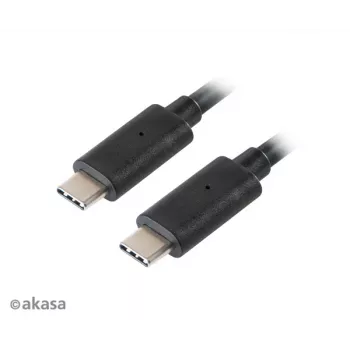 Akasa AK-CBUB26-10BK USB-C naar USB-C kabel 1m - USB 3.2 Gen 2 - 10 Gbit/s - 100W PD - zwart