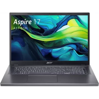 Acer Aspire 17 A17-51M laptop - Intel Core 5 120U 1,4 GHz - 16 GB DDR5 RAM - 1.024 TB NVMe SSD - 17,3 inch Full HD LED - Windows 11 Pro - Intel Graphics - Wi-Fi 6E - Bluetooth 5.3 - zilver/zwart