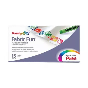 Pentel Fabric Fun pastel textielverfstiften, 15 gemengde kleuren, CF15PASTELLI X TESSUTI CONF.ASS