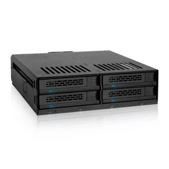 ICY DOCK ExpressCage MB324SP-1B - 4x 2,5-inch SATA/SAS hot-swap wisselframe voor 1x 5,25-inch schacht - schroefloze trays - zwart