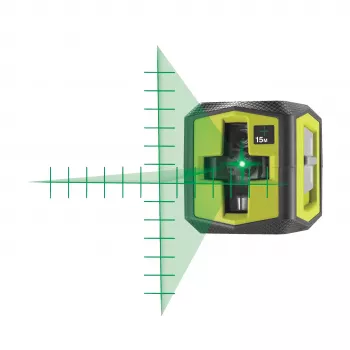 RYOBI kruislijnlaser, groene straal, bereik 15 m