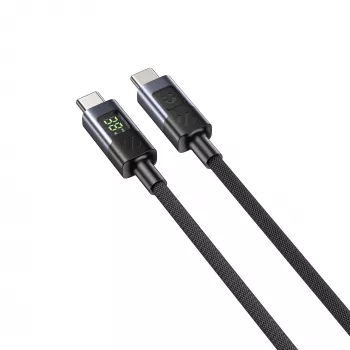 UNITEK USB-C naar USB-C kabel 60W PD 480Mbps met LED-indicator 3m gevlochten zwart