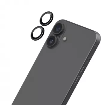 LAUT Ring Camera Lens Protector voor Apple iPhone 16 / 16 Plus - zwart