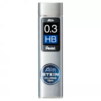 Pentel AinStein HB 0,3 mm stiften navulverpakking, grijs, 15 stiften