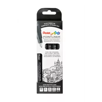 Pentel Pointliner fineliner-set, zwart