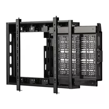 B-TECH BT7883/B flatscreen wandbeugel met uitschuifbare AV-plank, VESA 600x400, 70 kg, zwart
