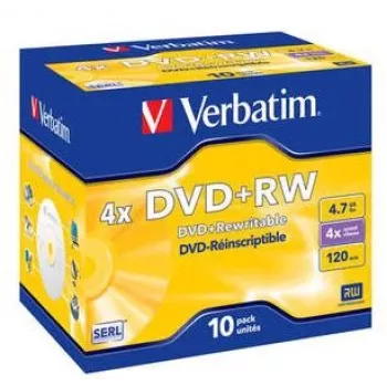 Verbatim DVD+RW media 4,7 GB 4x 5-pack jewel case