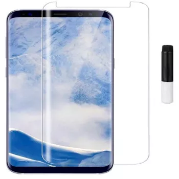 EVELATUS Samsung Galaxy S9 Plus transparant glas UV screenprotector met vloeibare lijm