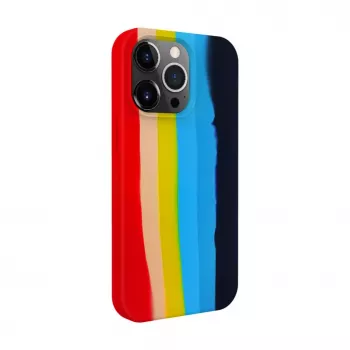 Evelatus Apple iPhone 15 Pro silicone hoesje meerkleurig regenboog