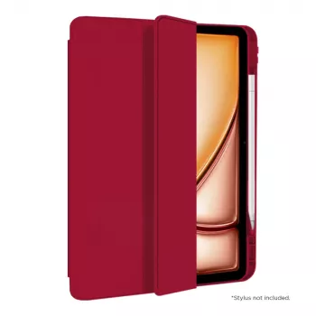 Eiger Folio Case Rood Magnetische Standaard Versterkt met Stylus Houder voor Apple iPad Air 13 (2024-2025)/Pro 12.9 (2018-2023) - EIGER®