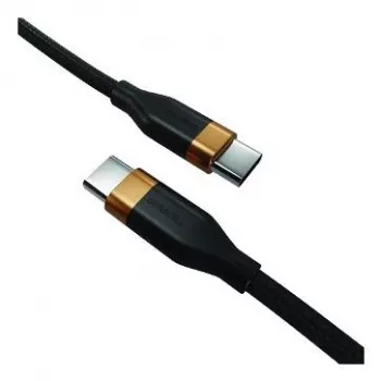 2-Power 1m USB-C naar USB-C 60W Laad- en Datasync-kabel Zwart