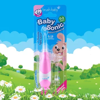 BRUSH-BABY Baby Sonic sonische tandenborstel 0-3 jaar roze