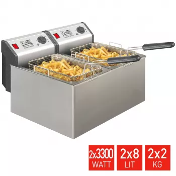 FRITEL professionele friteuse 16 liter 6,6 kW roestvrij staal