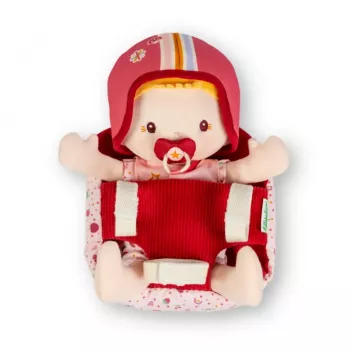 Lilliputiens Lena pop in fietszitje met knuffeldoekje en helm 18m+