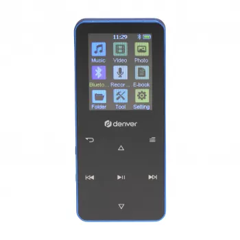 Denver MP-1830BU MP4-speler met Bluetooth, 1,8 inch display, 4GB, blauw