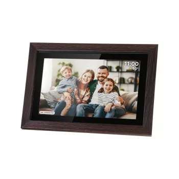KRUGER & MATZ FRAMEO Wi-Fi 10,1 inch digitaal fotolijstje met houten frame
