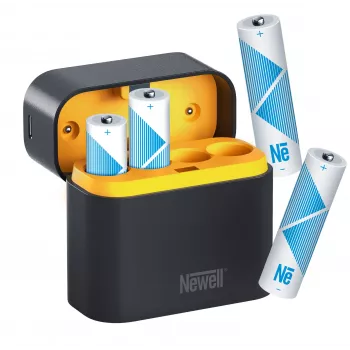 Newell 4-kanaals Li-Ion acculader + 4 AA 2200 mAh Li-Ion accu's