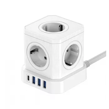 Newell GaN Power Cube 9w1 wit stekkerdoos met USB-oplader