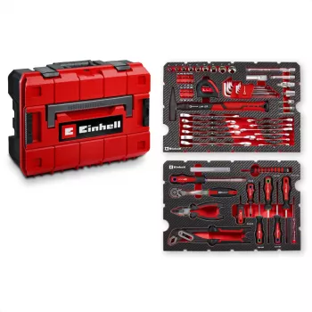 Einhell E-CASE 370570 80-delige universele gereedschapskoffer (rood/zwart)