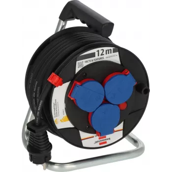 Brennenstuhl Garant 180 kabelhaspel 12 m, H07RN-F 3G1.5, zwart, 9123020115