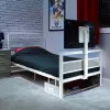 XROCKER gaming eenpersoonsbed 90x190cm met tv-beugel metaal wit