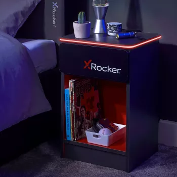 X Rocker gaming nachtkastje met RGB LED-verlichting, grijs/rood