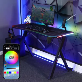 X Rocker Lumio RGB gaming bureau met LED-verlichting en muismat