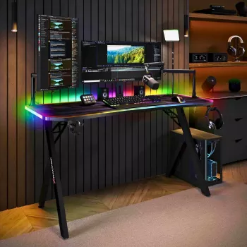 X Rocker Lumio XL RGB gaming bureau met RGB-verlichting & muismat, 140 cm
