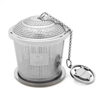 BREDEMEIJER Thee-ei met ketting en lekbakje van RVS 191006