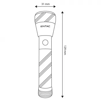 ENTAC 1W LED-zaklamp aluminium zwart AA-batterij