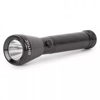 ENTAC 1W LED-zaklamp aluminium zwart AA-batterij